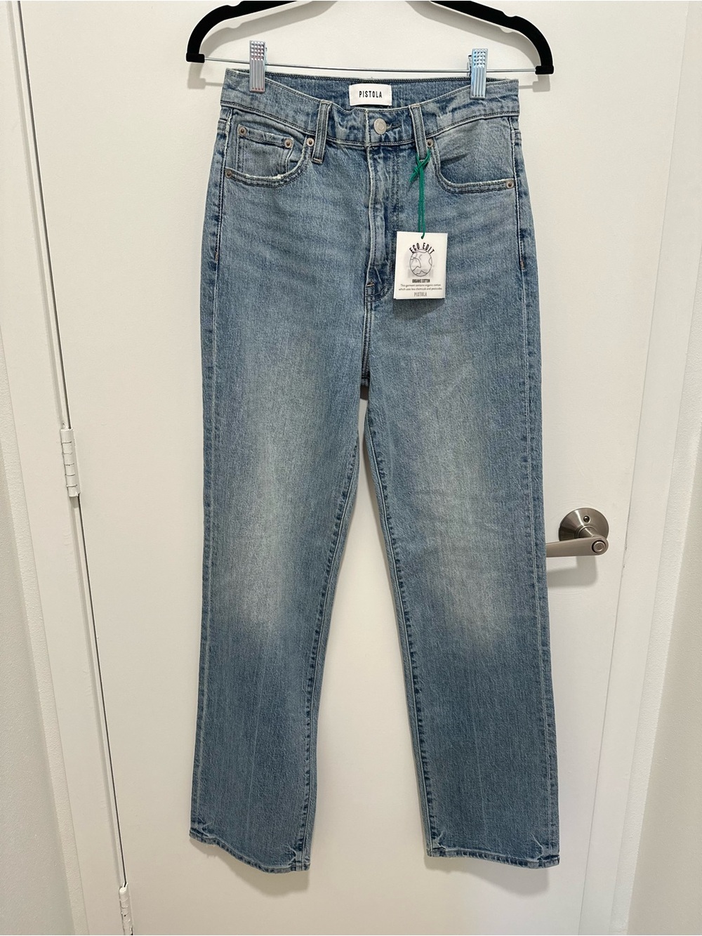NWT Pistola Cassie Super High Rise Straight Jean Serpentine Vintage 26 $198 MSRP - Picture 3 of 7